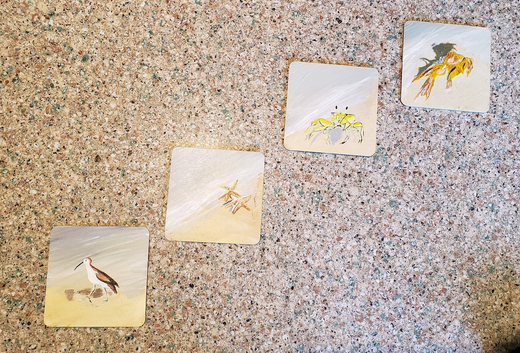 Fluid Acrylic Art or Mini Landscape wooden tiles