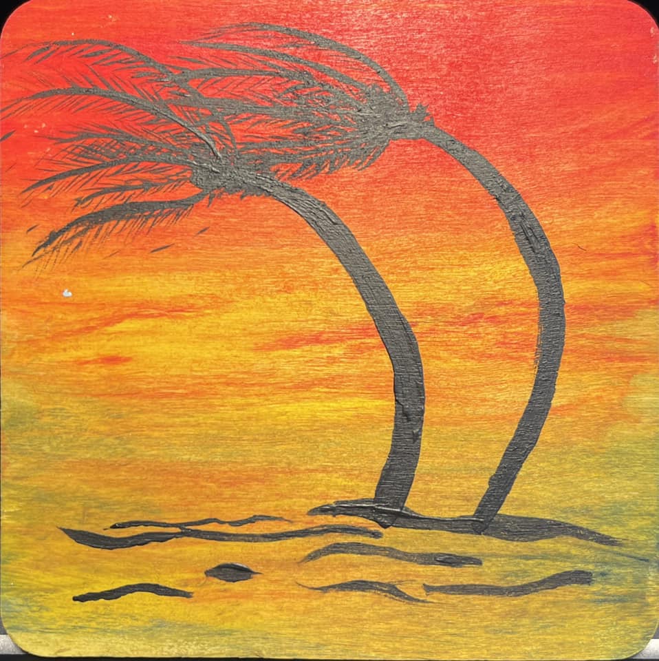 Fluid Acrylic Art or Mini Landscape wooden tiles