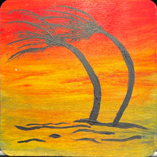 Fluid Acrylic Art or Mini Landscape wooden tiles