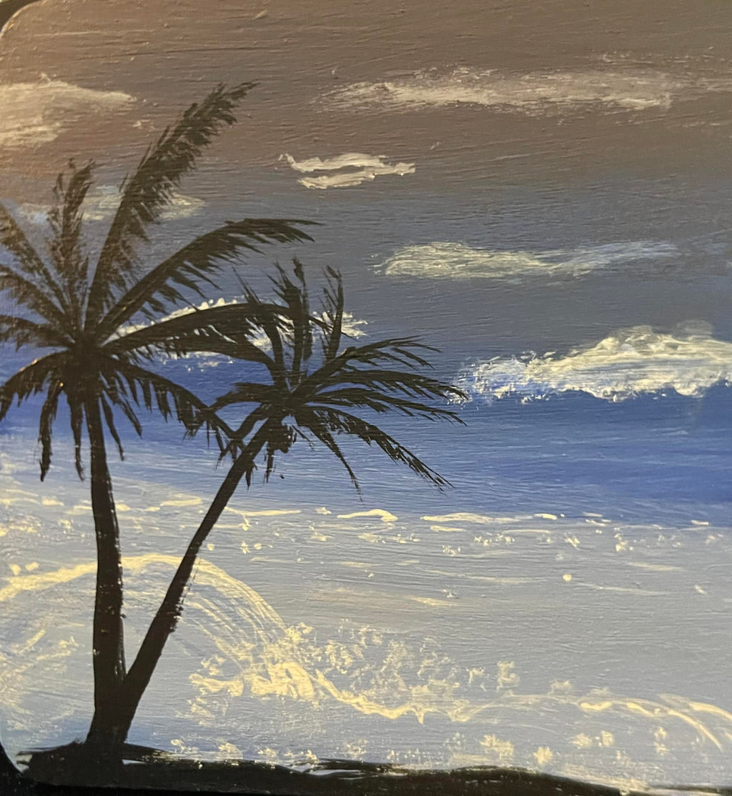 Fluid Acrylic Art or Mini Landscape wooden tiles