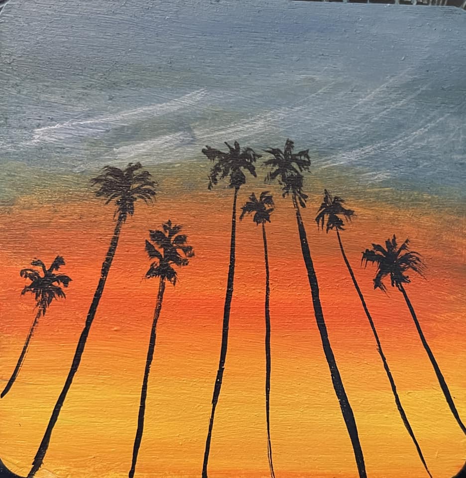 Fluid Acrylic Art or Mini Landscape wooden tiles