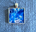 Blue fluid art pendant