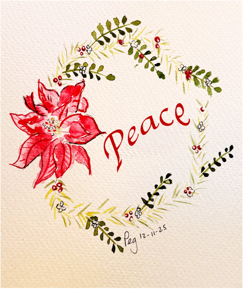 Christmas Card Peace Wreath