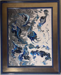 Fluid Art Gray and Blue