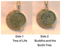 Gold Swivel double-sided pendant Tree of Life