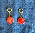 Romantic Red earrings in gold