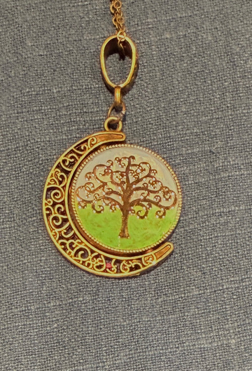 Antique Bronze swivel pendant and earring set